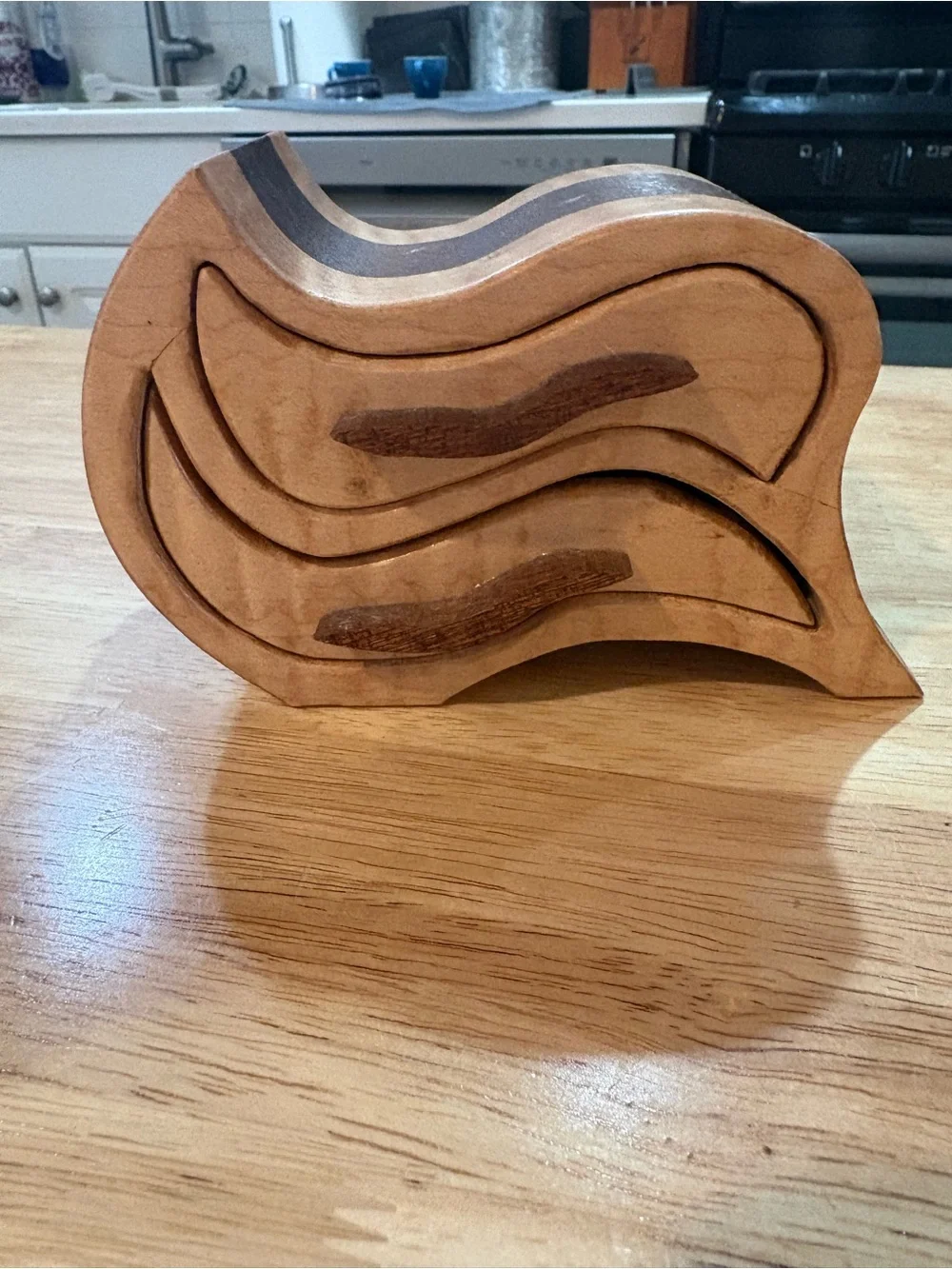 Handcrafted Two-Tone Wood Stacking Jewelry Box with Felt-Lined Drawers